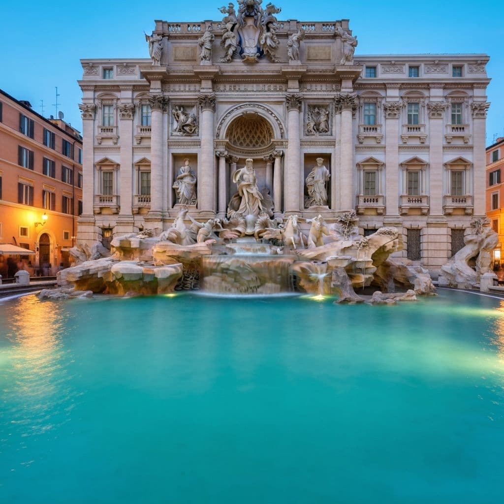 Trevi Fountain at dusk